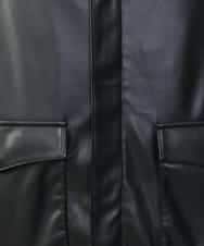 KHJJV12129 a.v.v MEN(アー・ヴェ・ヴェ) 【洗濯機で洗える】フェイクレザーブルゾン ブラック