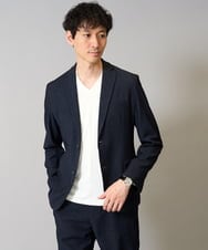 KHJKA05119 a.v.v MEN(アー・ヴェ・ヴェ) 【イージーケア】デニムライクストレッチスマートジャケット【洗濯機で洗える】〈SMART SERIES a.v.v〉 ネイビー