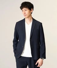 KHJKA05119 a.v.v MEN(アー・ヴェ・ヴェ) 【春の通勤におすすめ/イージーケア/洗濯機で洗える】〈ON/OFF SERIES〉デニムライクストレッチスマートジャケット ネイビー