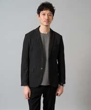 KHJKA05119 a.v.v MEN(アー・ヴェ・ヴェ) 【雑誌MonoMax11月号掲載】デニムライクストレッチスマートジャケット【イージーケア/洗濯機で洗える】〈ON/OFF SERIES〉 ダークグレー