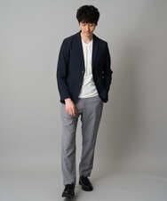 KHJKA05119 a.v.v MEN(アー・ヴェ・ヴェ) 【雑誌MonoMax11月号掲載】デニムライクストレッチスマートジャケット【イージーケア/洗濯機で洗える】〈ON/OFF SERIES〉 ダークグレー