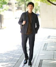 KHJKA05119 a.v.v MEN(アー・ヴェ・ヴェ) 【雑誌MonoMax11月号掲載】デニムライクストレッチスマートジャケット【イージーケア/洗濯機で洗える】〈ON/OFF SERIES〉 ダークグレー