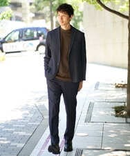 KHJKA05119 a.v.v MEN(アー・ヴェ・ヴェ) 【雑誌MonoMax11月号掲載】デニムライクストレッチスマートジャケット【イージーケア/洗濯機で洗える】〈ON/OFF SERIES〉 ダークグレー