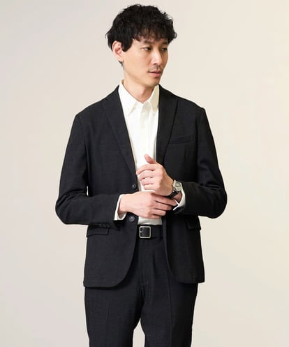 KHJKA05119 a.v.v MEN 【春の通勤におすすめ/イージーケア/洗濯機で洗える】〈ON/OFF SERIES〉デニムライクストレッチスマートジャケット