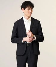 KHJKA05119 a.v.v MEN(アー・ヴェ・ヴェ) 【春の通勤におすすめ/イージーケア/洗濯機で洗える】〈ON/OFF SERIES〉デニムライクストレッチスマートジャケット ダークグレー