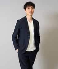 KHJKA05119 a.v.v MEN(アー・ヴェ・ヴェ) 【イージーケア】デニムライクストレッチスマートジャケット【洗濯機で洗える】〈SMART SERIES a.v.v〉 ダークグレー
