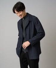 KHJKA07129 a.v.v MEN(アー・ヴェ・ヴェ) 【イージーケア】デニムライクステンカラーコート【洗濯機で洗える】 ネイビー