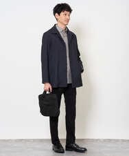 KHJKA07129 a.v.v MEN(アー・ヴェ・ヴェ) 春の人気アウター【イージーケア】デニムライクステンカラーコート【洗濯機で洗える】 ネイビー