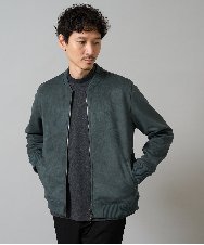 KHJKA11099 a.v.v MEN(アー・ヴェ・ヴェ) 【雑誌MonoMax11月号掲載】フェイクスエードリブブルゾン【イージーケア/ストレッチ/洗濯機で洗える】 グリーン