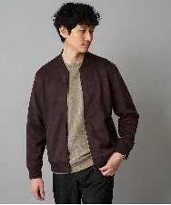 KHJKA11099 a.v.v MEN(アー・ヴェ・ヴェ) 【雑誌MonoMax11月号掲載】フェイクスエードリブブルゾン【イージーケア/ストレッチ/洗濯機で洗える】 ブラウン