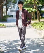 KHJKA11099 a.v.v MEN(アー・ヴェ・ヴェ) 春の行楽におすすめ！フェイクスエードライトリブブルゾン【イージーケア/ストレッチ/洗濯機で洗える】 ダークグレー