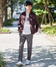 KHJKA11099 a.v.v MEN(アー・ヴェ・ヴェ) 春の行楽におすすめ！フェイクスエードライトリブブルゾン【イージーケア/ストレッチ/洗濯機で洗える】 ダークグレー