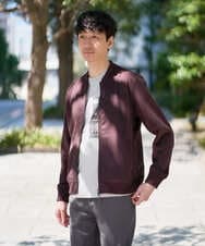 KHJKA11099 a.v.v MEN(アー・ヴェ・ヴェ) 春の行楽におすすめ！フェイクスエードライトリブブルゾン【イージーケア/ストレッチ/洗濯機で洗える】 ダークグレー