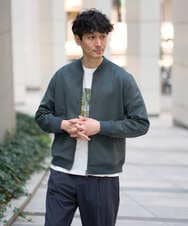 KHJKA11099 a.v.v MEN(アー・ヴェ・ヴェ) 春の行楽におすすめ！フェイクスエードライトリブブルゾン【イージーケア/ストレッチ/洗濯機で洗える】 ダークグレー