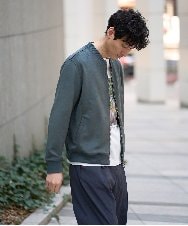 KHJKA11099 a.v.v MEN(アー・ヴェ・ヴェ) 春の行楽におすすめ！フェイクスエードライトリブブルゾン【イージーケア/ストレッチ/洗濯機で洗える】 ダークグレー