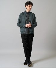 KHJKA11099 a.v.v MEN(アー・ヴェ・ヴェ) 【雑誌MonoMax11月号掲載】フェイクスエードリブブルゾン【イージーケア/ストレッチ/洗濯機で洗える】 ダークグレー