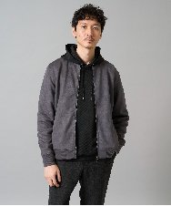 KHJKA11099 a.v.v MEN(アー・ヴェ・ヴェ) 【雑誌MonoMax11月号掲載】フェイクスエードリブブルゾン【イージーケア/ストレッチ/洗濯機で洗える】 ダークグレー