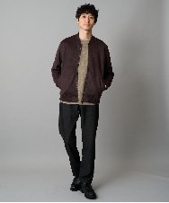 KHJKA11099 a.v.v MEN(アー・ヴェ・ヴェ) 【雑誌MonoMax11月号掲載】フェイクスエードリブブルゾン【イージーケア/ストレッチ/洗濯機で洗える】 ダークグレー