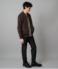 KHJKA11099 a.v.v MEN(アー・ヴェ・ヴェ) 【雑誌MonoMax11月号掲載】フェイクスエードリブブルゾン【イージーケア/ストレッチ/洗濯機で洗える】 ダークグレー