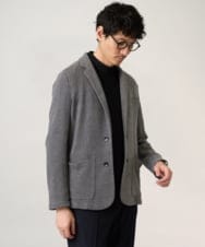KHJKA15109 a.v.v MEN(アー・ヴェ・ヴェ) 春の上品見え【イージーケア/ストレッチ】ハニカムジャージースマートジャケット【洗濯機で洗える】通勤/ビジネス/ジャケット〈ON/OFF SERIES〉 グレー