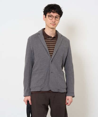 KHJKA15109 a.v.v MEN <初秋におすすめ！>ハニカムジャージースマートジャケット【イージーケア/ストレッチ/洗濯機で洗える】