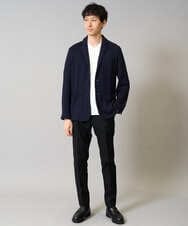 KHJKA15109 a.v.v MEN(アー・ヴェ・ヴェ) 春の上品見え【イージーケア/ストレッチ】ハニカムジャージースマートジャケット【洗濯機で洗える】通勤/ビジネス/ジャケット〈ON/OFF SERIES〉 グレー