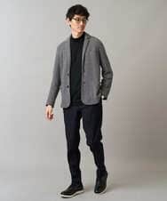 KHJKA15109 a.v.v MEN(アー・ヴェ・ヴェ) 春の上品見え【イージーケア/ストレッチ】ハニカムジャージースマートジャケット【洗濯機で洗える】通勤/ビジネス/ジャケット〈ON/OFF SERIES〉 グレー