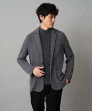 KHJKA15109 a.v.v MEN(アー・ヴェ・ヴェ) 春の上品見え【イージーケア/ストレッチ】ハニカムジャージースマートジャケット【洗濯機で洗える】通勤/ビジネス/ジャケット〈ON/OFF SERIES〉 グレー