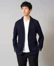 KHJKA15109 a.v.v MEN(アー・ヴェ・ヴェ) 【イージーケア/ストレッチ】ハニカムジャージースマートジャケット【洗濯機で洗える】〈SMART SERIES a.v.v〉 グレー