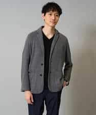 KHJKA15109 a.v.v MEN(アー・ヴェ・ヴェ) 【イージーケア/ストレッチ】ハニカムジャージースマートジャケット【洗濯機で洗える】〈SMART SERIES a.v.v〉 グレー