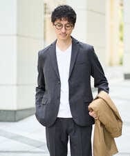 KHJKA16119 a.v.v MEN(アー・ヴェ・ヴェ) 【イージーケア/シワになりにくい】スマートジャケット 秋リライト【洗濯機で洗える/ストレッチ】〈ON/OFF SERIES〉 ダークグレー