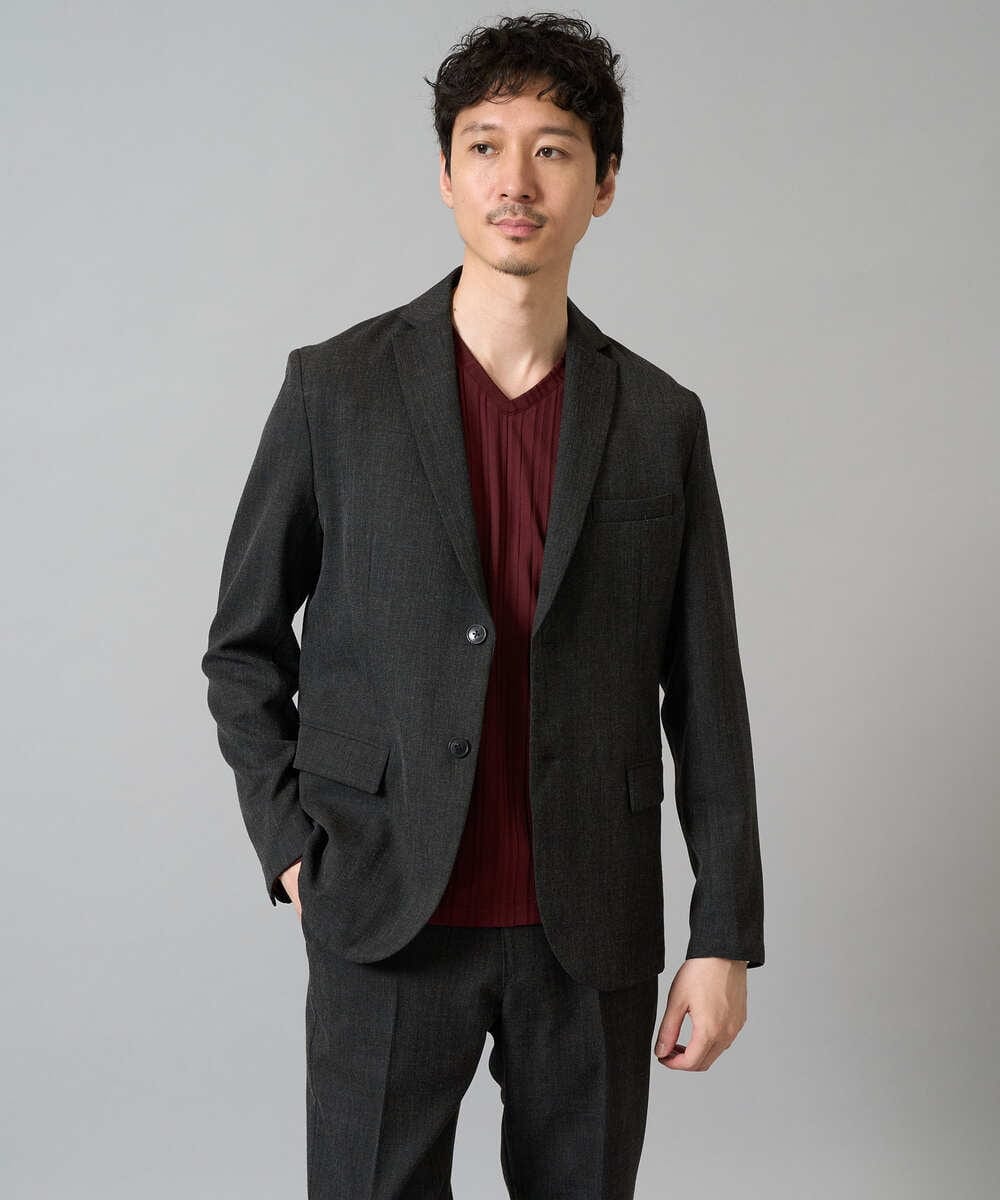 KHJKA16119 a.v.v MEN(アー・ヴェ・ヴェ) 【イージーケア/シワになりにくい】スマートジャケット 秋リライト【洗濯機で洗える/ストレッチ】〈ON/OFF SERIES〉 ダークグレー