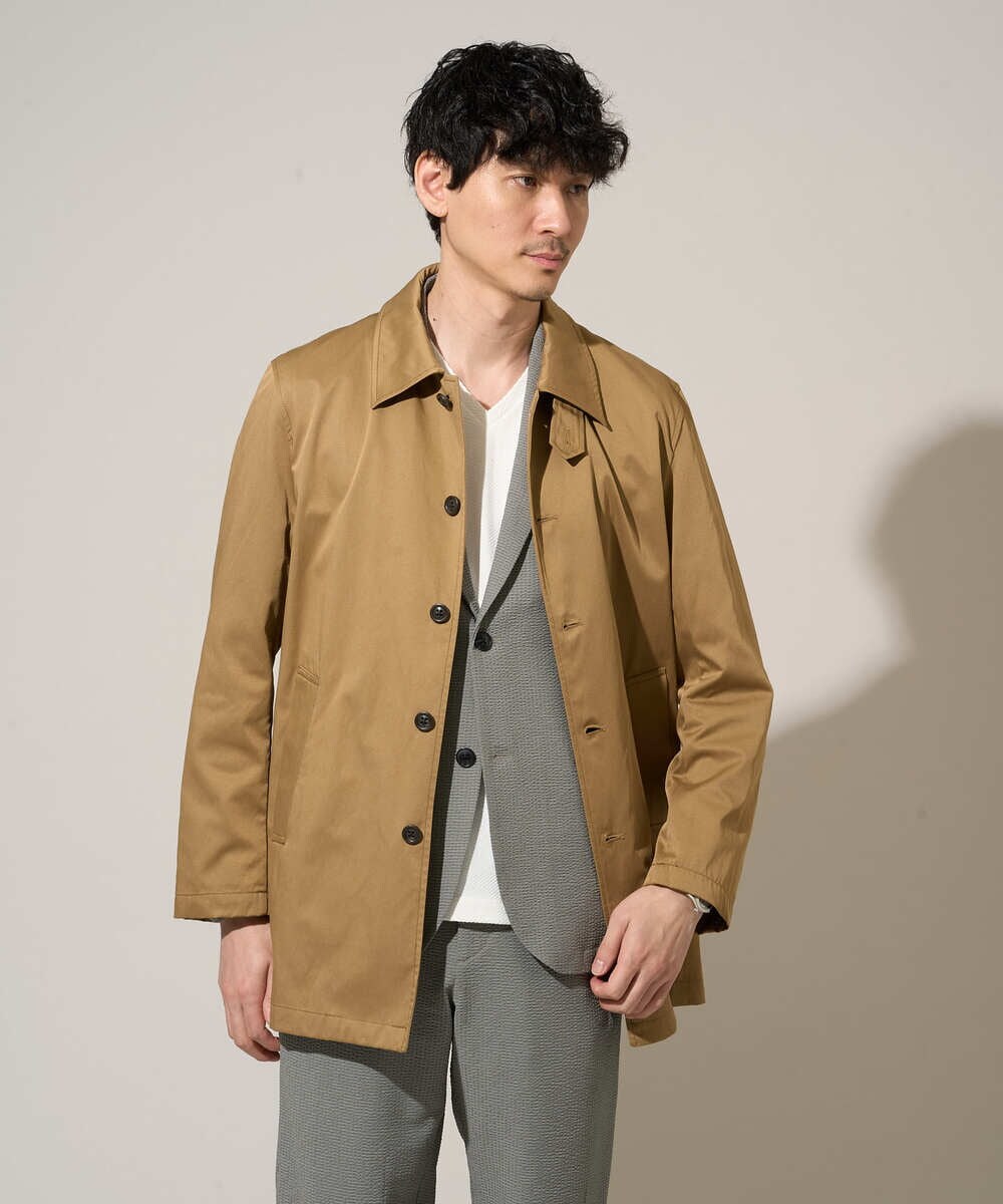 撥水/毛玉になりにくい】ステンカラースプリングコート(ステンカラー