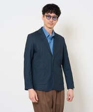 KHJKA19119 a.v.v MEN(アー・ヴェ・ヴェ) <季節を繋ぐ通勤ジャケット>　メランジポンチテーラードジャケット【イージーケア/ストレッチ/洗濯機で洗える】 ダークグレー