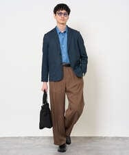 KHJKA19119 a.v.v MEN(アー・ヴェ・ヴェ) <季節を繋ぐ通勤ジャケット>　メランジポンチテーラードジャケット【イージーケア/ストレッチ/洗濯機で洗える】 ダークグレー