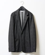 KHJKA19119 a.v.v MEN(アー・ヴェ・ヴェ) <季節を繋ぐ通勤ジャケット>　メランジポンチテーラードジャケット【イージーケア/ストレッチ/洗濯機で洗える】 ダークグレー