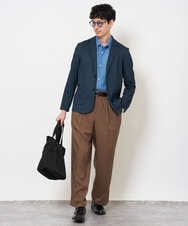 KHJKA19119 a.v.v MEN(アー・ヴェ・ヴェ) <季節を繋ぐ通勤ジャケット>　メランジポンチテーラードジャケット【イージーケア/ストレッチ/洗濯機で洗える】 ダークグレー