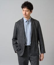 KHJKA19119 a.v.v MEN(アー・ヴェ・ヴェ) 【イージーケア/ストレッチ】ツイルメランジプリントポンチジャケット【洗濯機で洗える】〈SMART SERIES a.v.v〉 ダークグレー