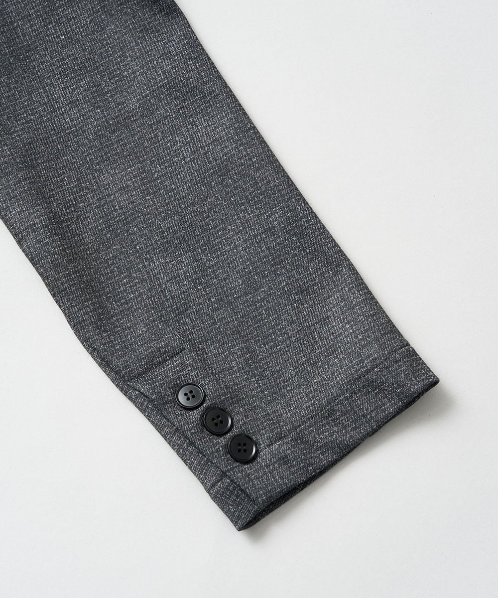 KHJKA19119 a.v.v MEN(アー・ヴェ・ヴェ) 【イージーケア/ストレッチ】メランジポンチテーラードジャケット【洗濯機で洗える】通勤/ビジネス〈ON/OFF SERIES〉 ダークグレー