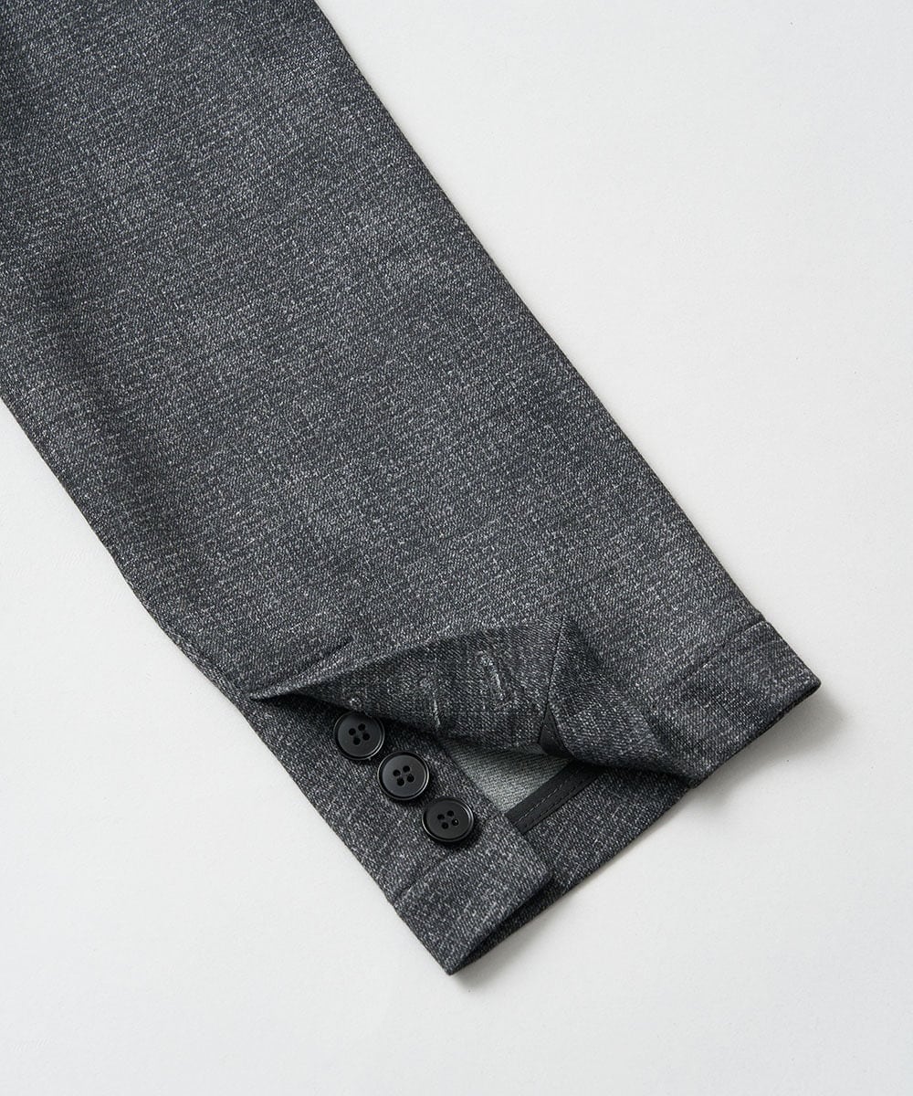 KHJKA19119 a.v.v MEN(アー・ヴェ・ヴェ) 【イージーケア/ストレッチ】メランジポンチテーラードジャケット【洗濯機で洗える】通勤/ビジネス〈ON/OFF SERIES〉 ダークグレー