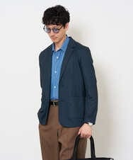 KHJKA19119 a.v.v MEN(アー・ヴェ・ヴェ) <季節を繋ぐ通勤ジャケット>　メランジポンチテーラードジャケット【イージーケア/ストレッチ/洗濯機で洗える】 ダークグレー