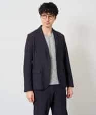 KHJKD05119 a.v.v MEN(アー・ヴェ・ヴェ) 【シェイプジャケット/イージーケア/洗濯機で洗える/ストレッチ】デニムライクストレッチスマートジャケット ネイビー