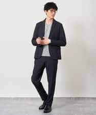 KHJKD05119 a.v.v MEN(アー・ヴェ・ヴェ) 【シェイプジャケット/イージーケア/洗濯機で洗える/ストレッチ】デニムライクストレッチスマートジャケット ダークグレー
