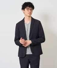 KHJKD05119 a.v.v MEN(アー・ヴェ・ヴェ) 【シェイプジャケット/イージーケア/洗濯機で洗える/ストレッチ】デニムライクストレッチスマートジャケット ダークグレー