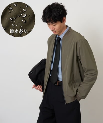 KHJKD06099 a.v.v MEN 【ストレッチ/撥水/洗濯機で洗える/毛玉になりにくい/イージーケア】ナイロンピケストレッチリブブルゾン
