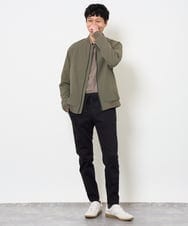 KHJKD06099 a.v.v MEN(アー・ヴェ・ヴェ) 【ストレッチ/撥水/洗濯機で洗える/毛玉になりにくい/イージーケア】ナイロンピケストレッチリブブルゾン ブラック