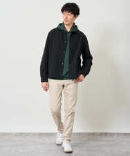 KHJKD08109 a.v.v MEN(アー・ヴェ・ヴェ) 【撥水/ストレッチ/洗濯機で洗える/毛玉になりにくい/イージーケア】ナイロンピケストレッチコーチジャケット ブラック