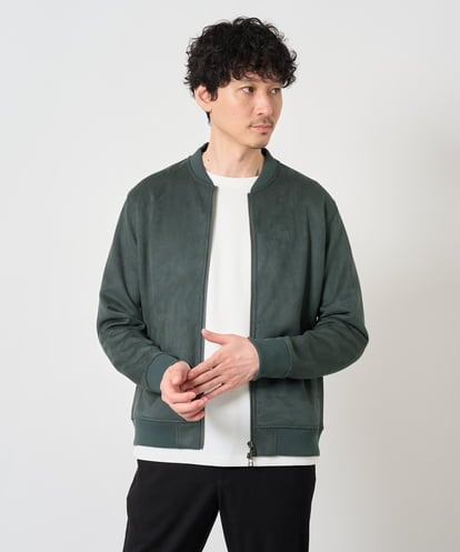 KHJKD11109 a.v.v MEN ＼今、店頭で1番売れてます！／フェイクスエードリブブルゾン【イージーケア/洗濯機で洗える/ストレッチ】