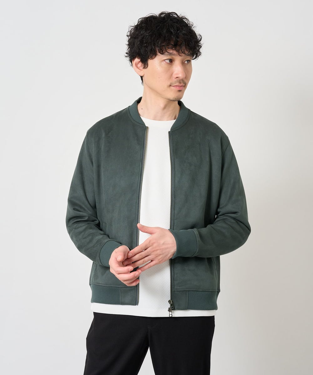 KHJKD11109 a.v.v MEN ＼今、店頭で1番売れてます！／フェイクスエードリブブルゾン【イージーケア/洗濯機で洗える/ストレッチ】