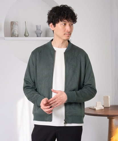 KHJKD11109 a.v.v MEN ＼今、店頭で1番売れてます！／フェイクスエードリブブルゾン【イージーケア/洗濯機で洗える/ストレッチ】